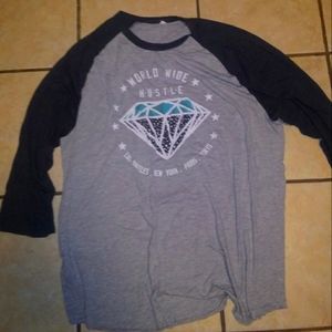 Diamond Clothing Co. Gray XXL 3/4 sleeve T Shirt and White Polo by Ralph Lauren